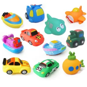 11 Styles Baby Shower Bath Toys Squeeze Sounding Swimming Bathroom Floating Rubber Animals/Car/Fish/Train Kids Toys For Boy