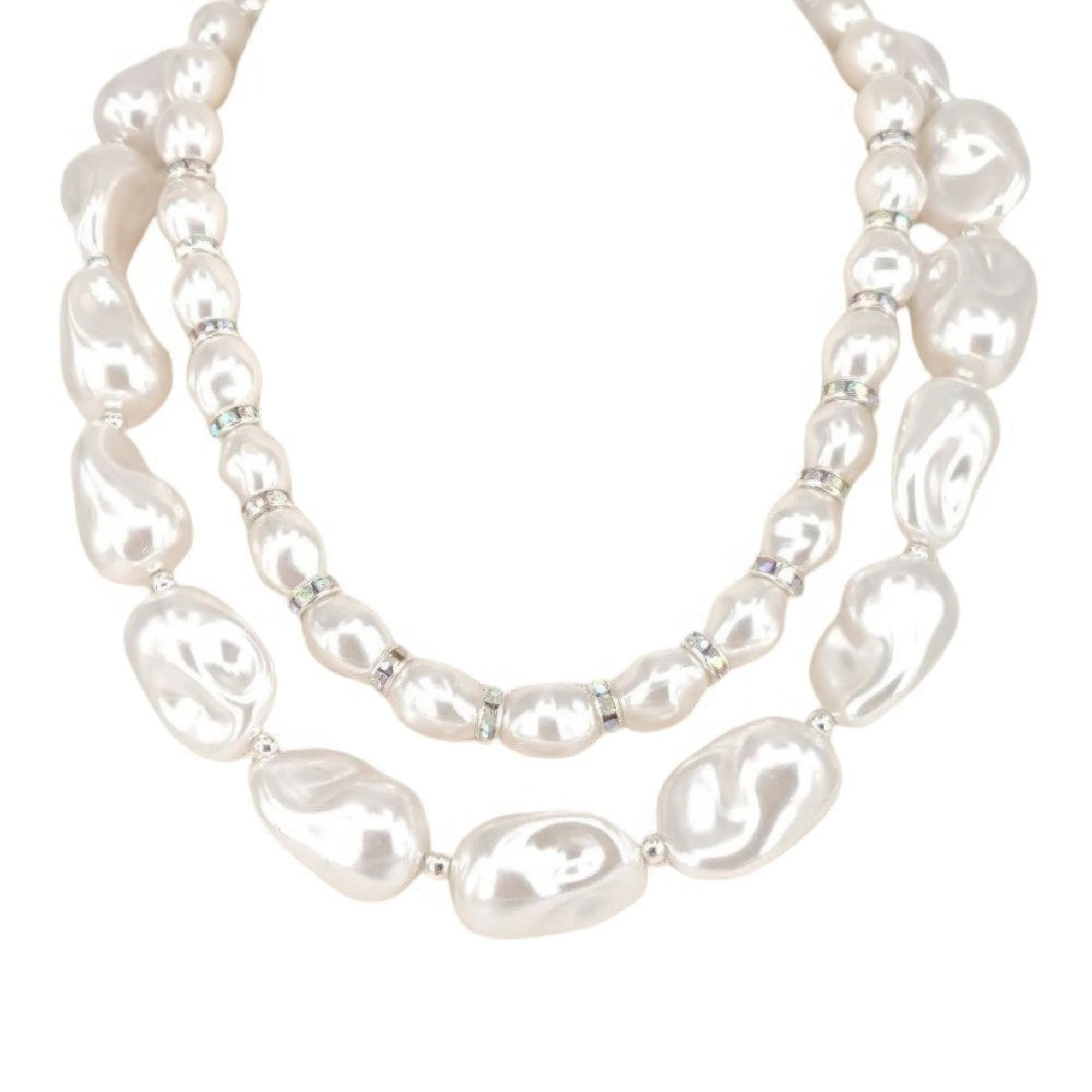 2 layered pearl necklace