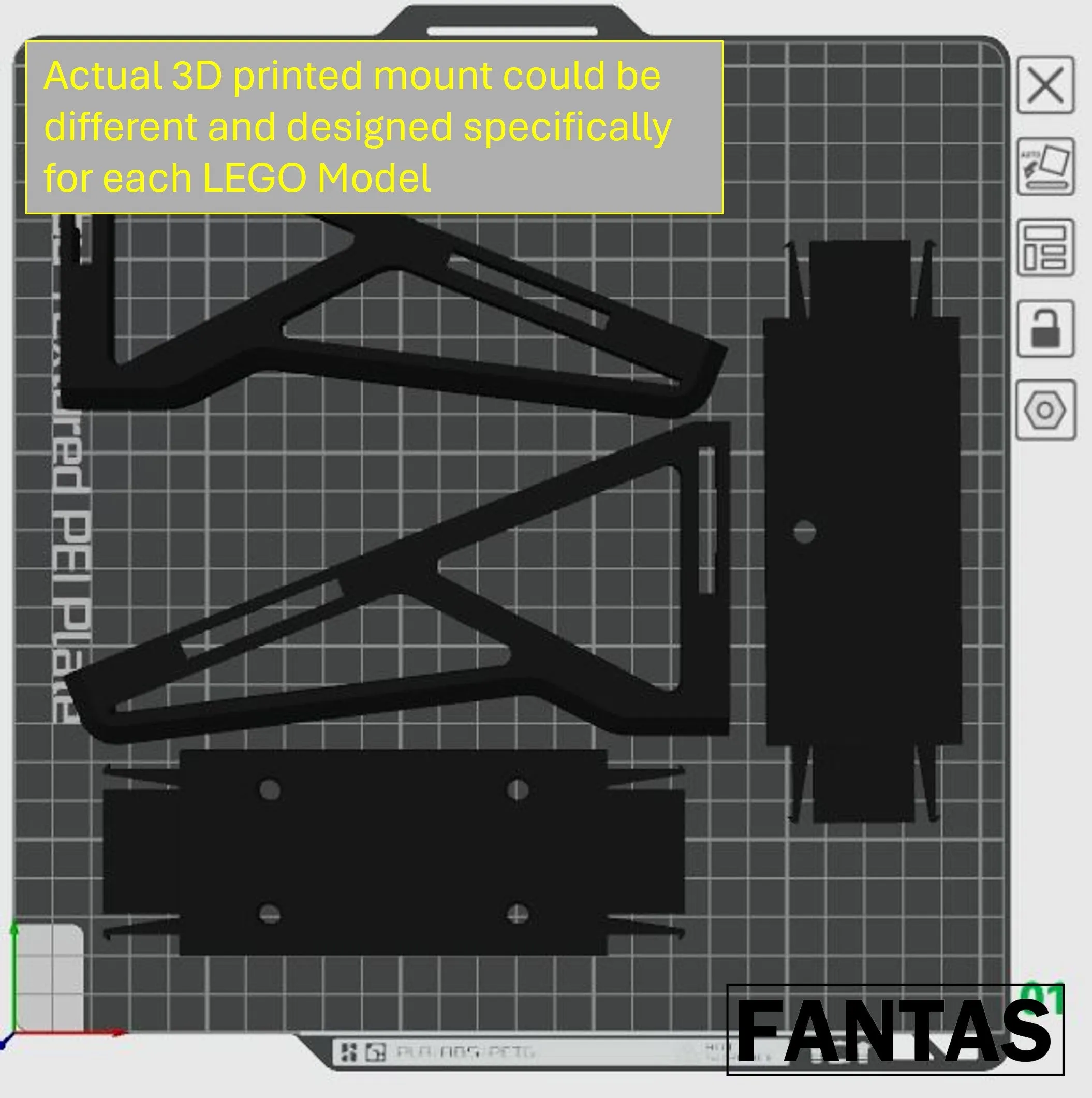 3D Printed Wall Mount for LEGO MINI COOPER 10242