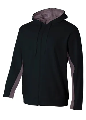 A4 Mens Full Zip Color Block Fleece Hoodie