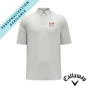 Alpha Sig White Callaway Greek Letter Golf Polo