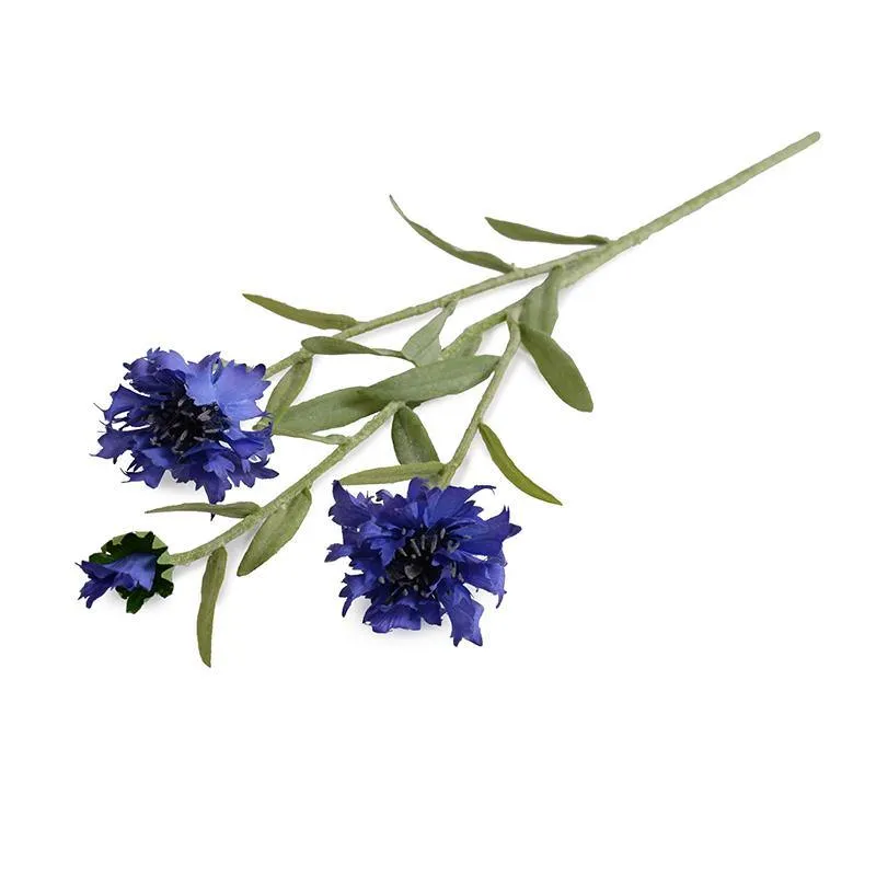 Bachelor's Button (Cornflower) stem, 23" L - Dark Blue