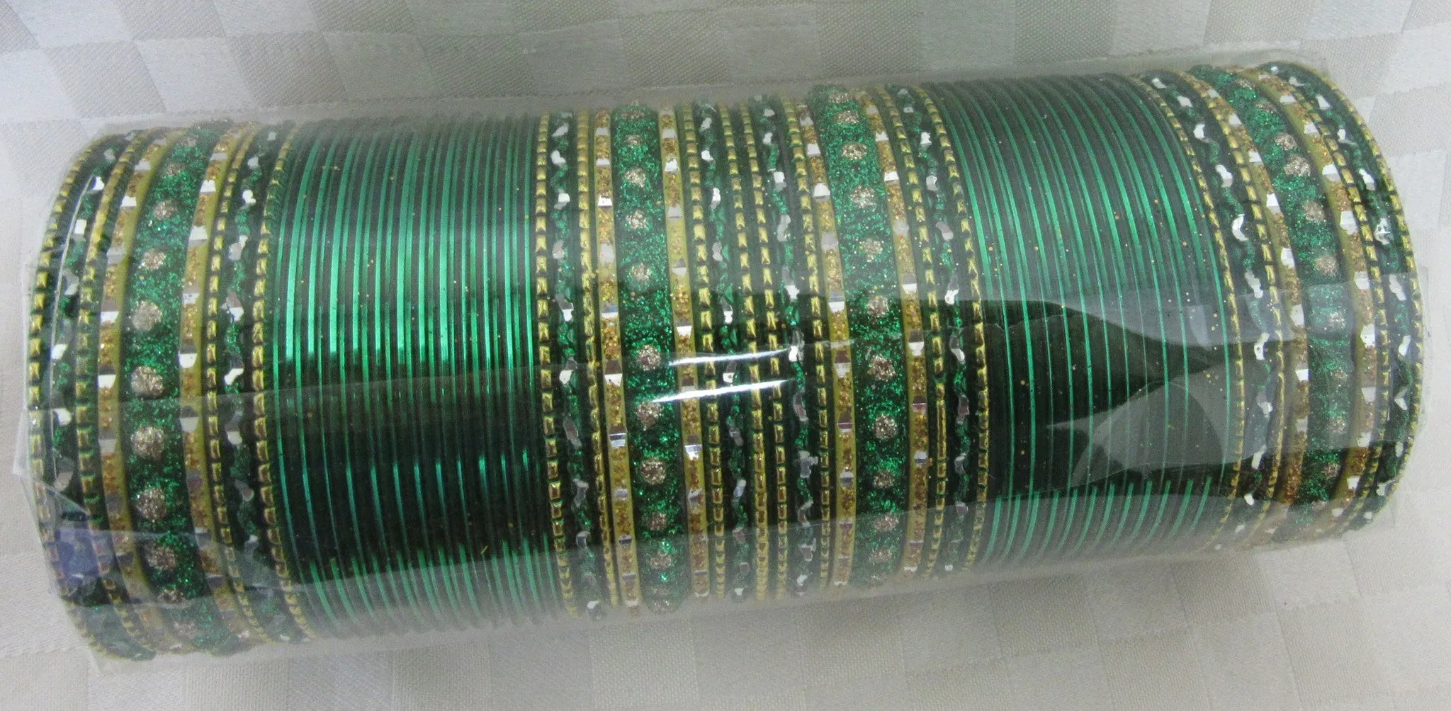 Bangles 7854 Green Gold Indian Tradition Bangles Full Set Shieno Sarees