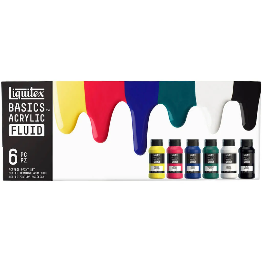 Basics Acrylic Fluid Bottle Set of 6 Color