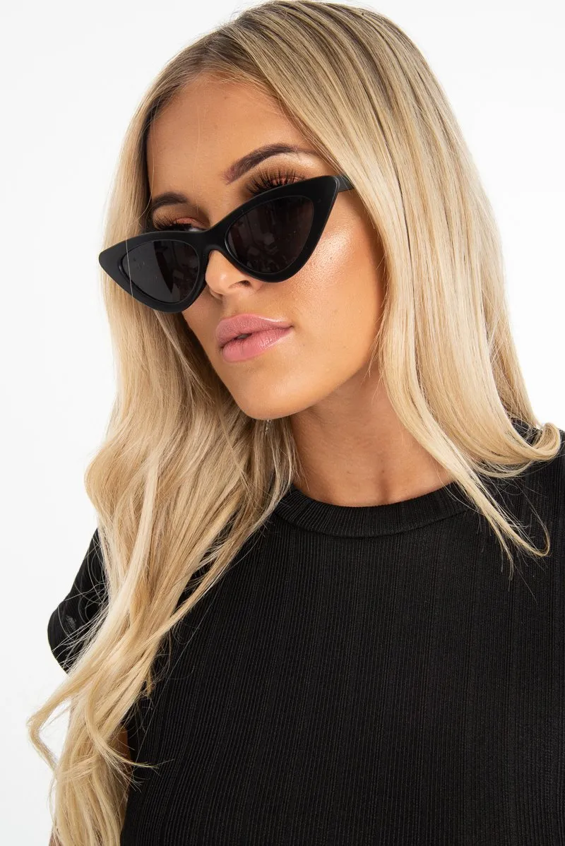 Black Pointed Cat Eye Sunglasses - Ramia