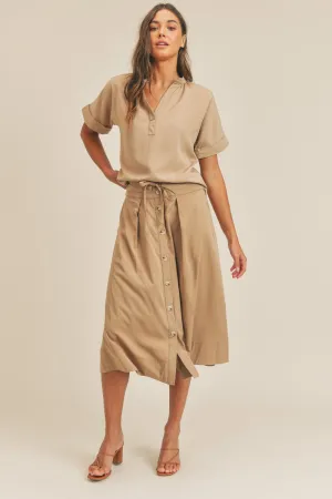 Blake Top and Button Down Midi Skirt Set