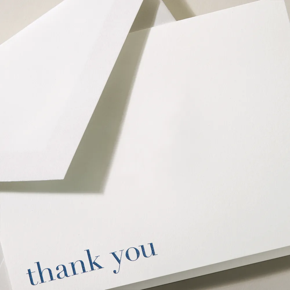 Bodoni Blue Thank You Card