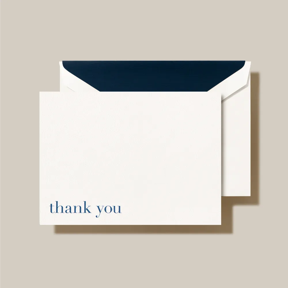 Bodoni Blue Thank You Card