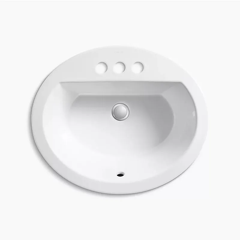 Bryant 16.5" x 20.13" x 7.63" Vitreous China Drop-In Bathroom Sink in White - Centerset Faucet Holes