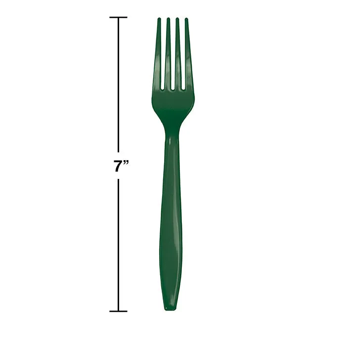 Bulk Hunter Green Plastic Forks (288 per Case)