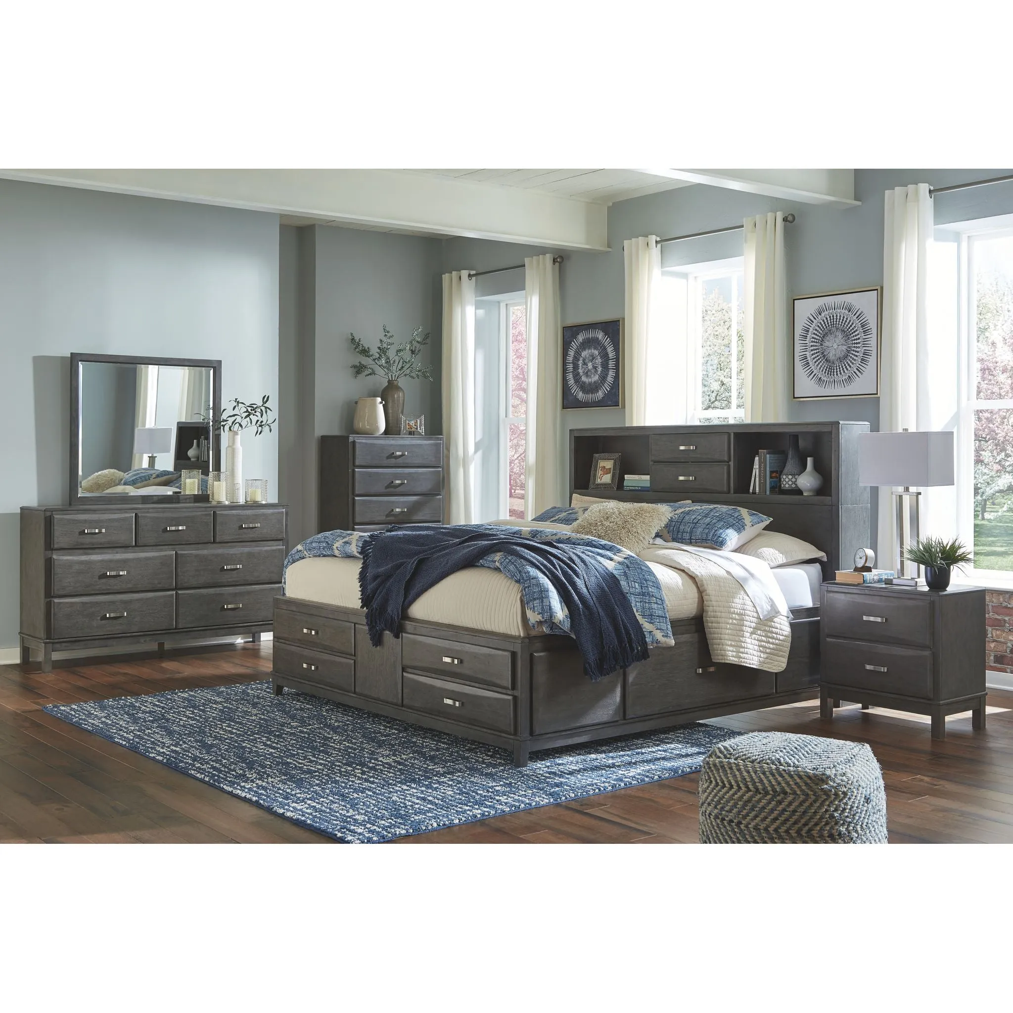 Caitbrook 5 Piece Storage Bedroom - Gray