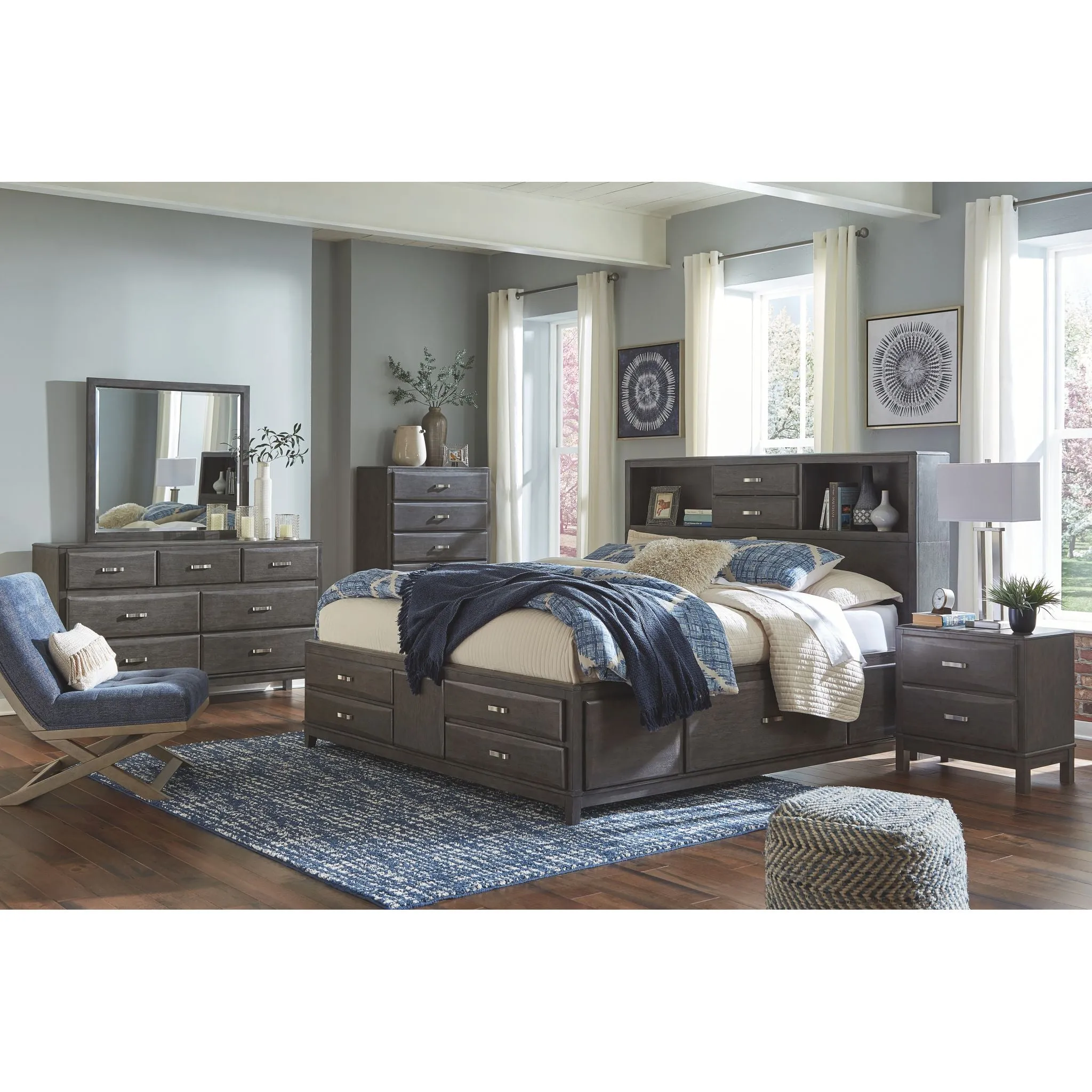 Caitbrook 5 Piece Storage Bedroom - Gray