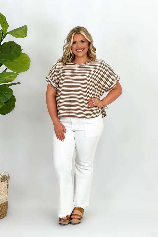 Coco Striped Short Sleeve Round Neck Top