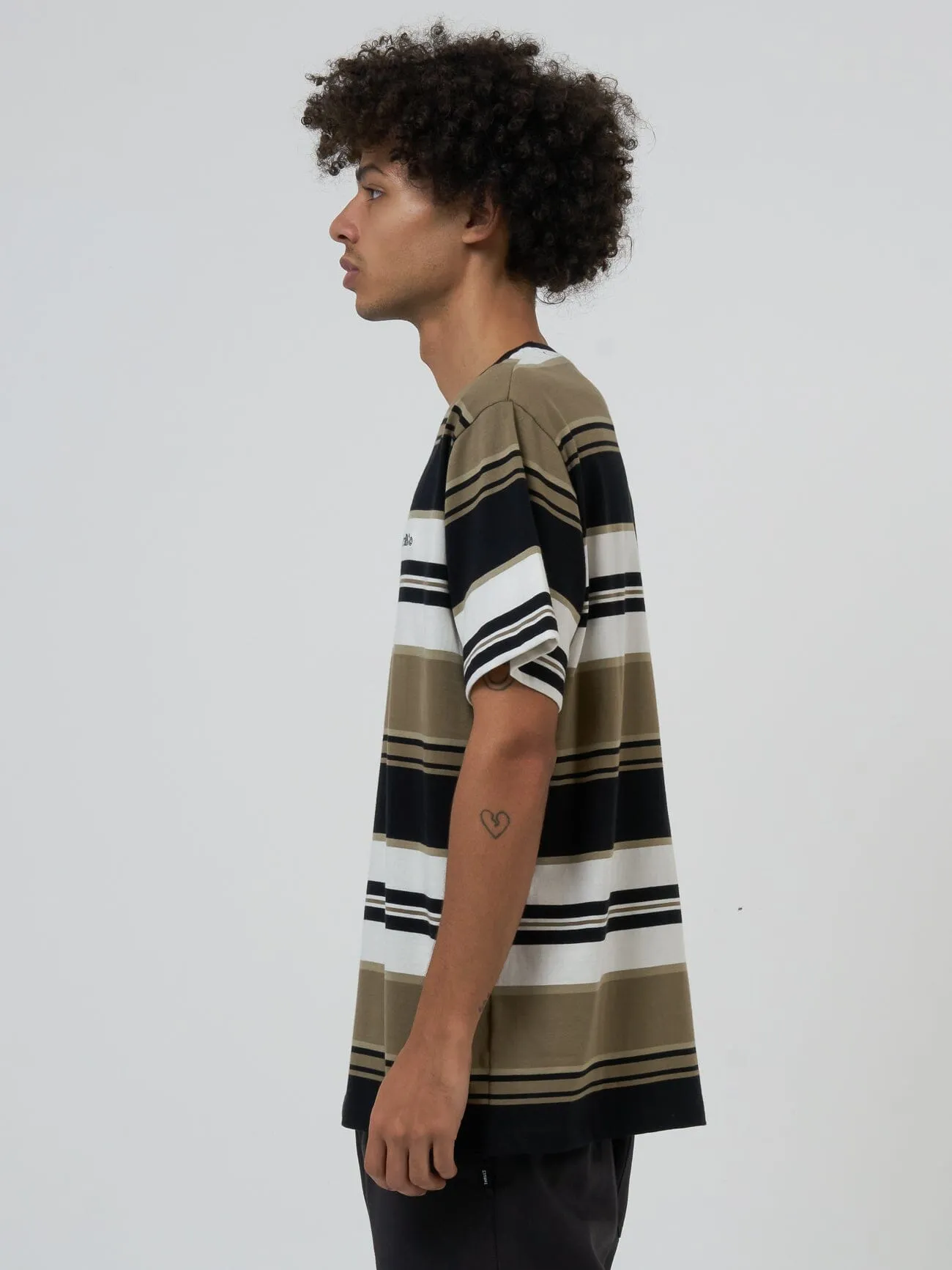 Coordinates Stripe Merch Fit Tee - Desert