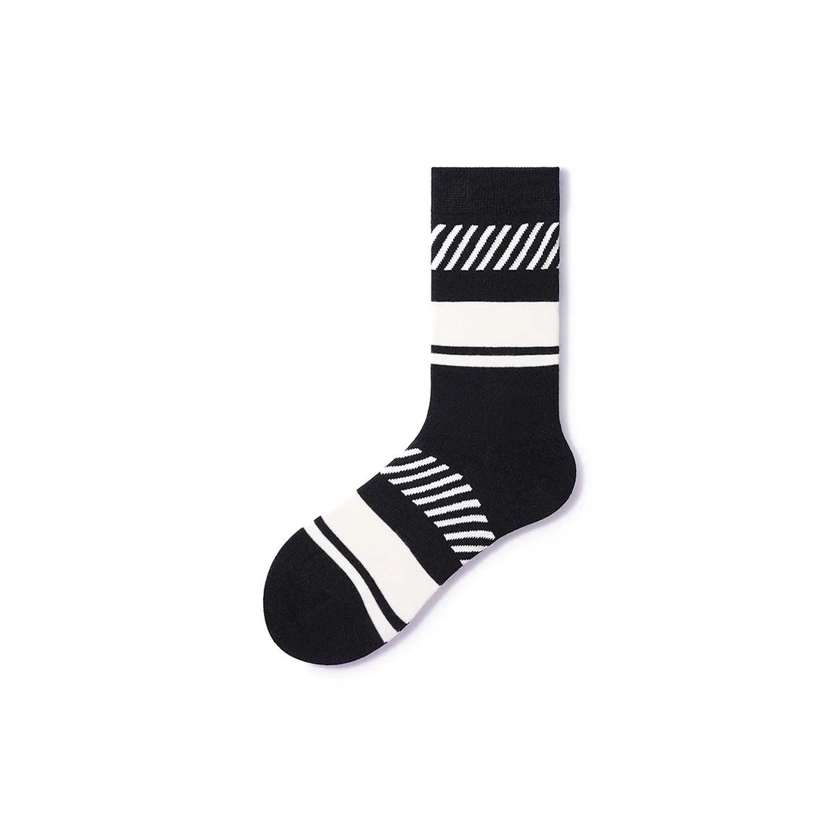 Creative Stripes All-season Men 5pcs Crew Socks Set