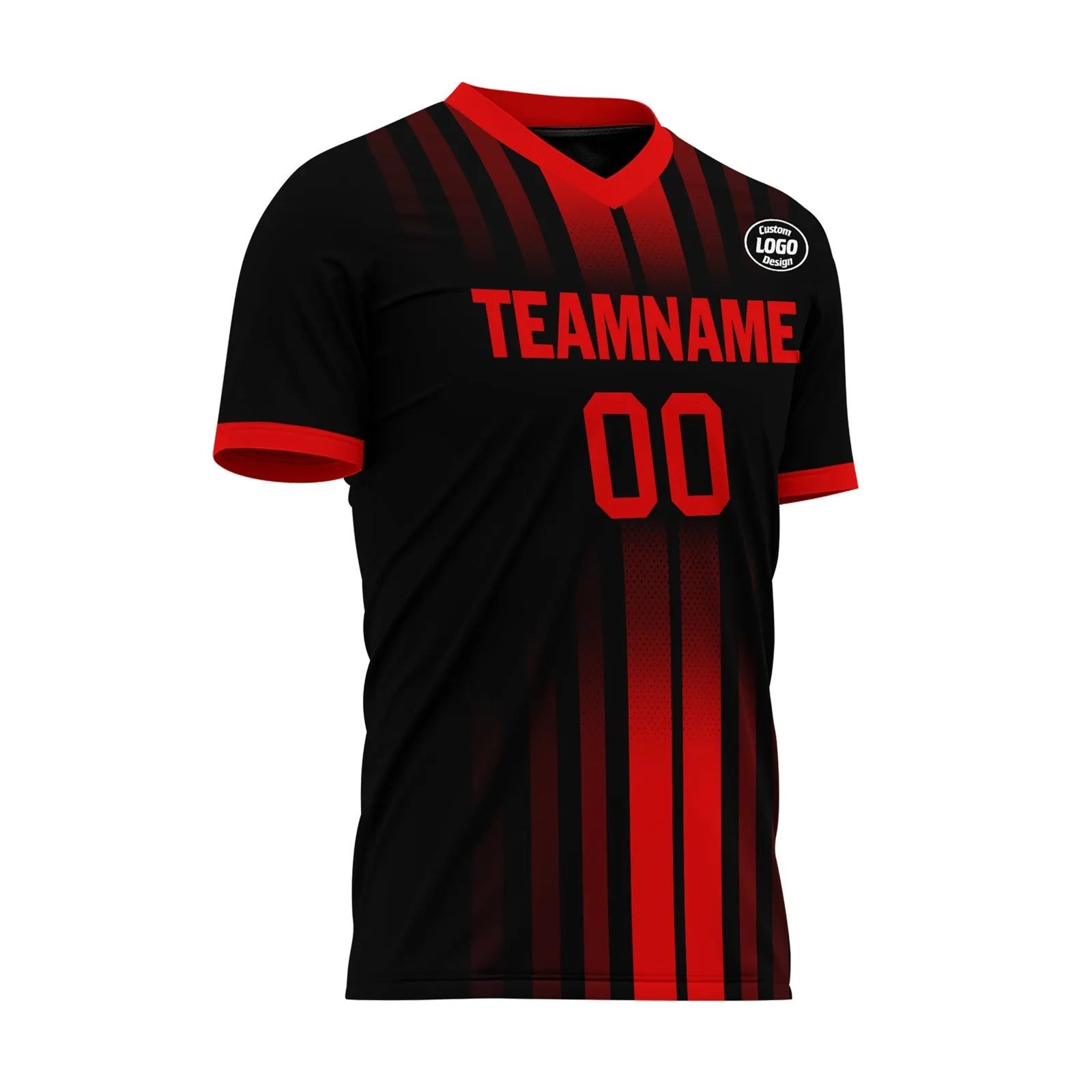 Custom Black Red Soccer Sets Jersey Personalized SCJ101-D020131-2