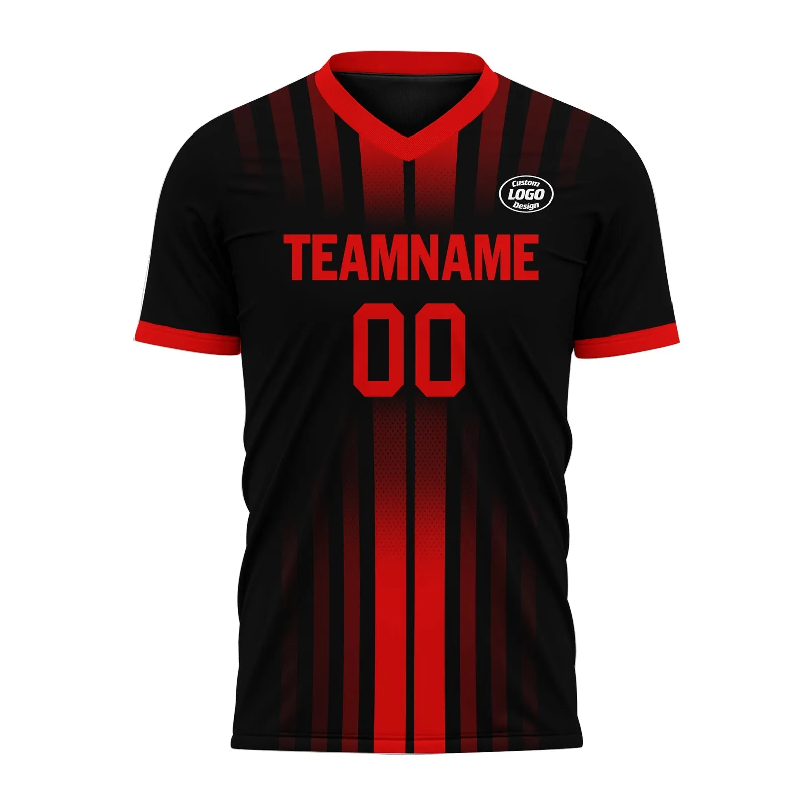 Custom Black Red Soccer Sets Jersey Personalized SCJ101-D020131-2