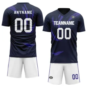 Custom Blue Purple Soccer Sets Jersey Personalized SCJ101-D28017