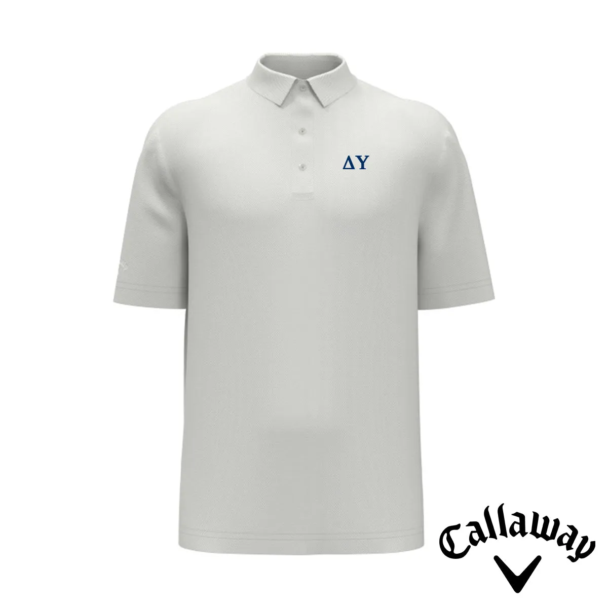 Delta Upsilon White Callaway Greek Letter Golf Polo