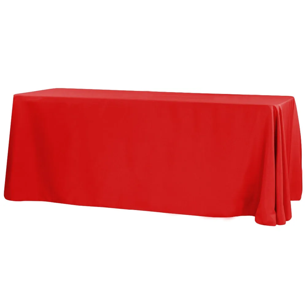 Economy Polyester Tablecloth 90"x156" Oblong Rectangular - Red