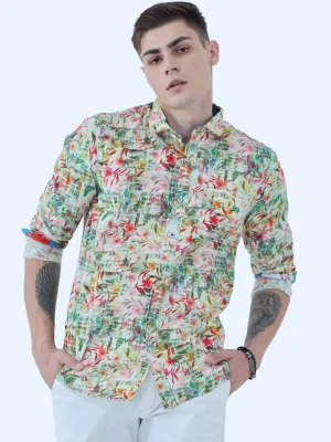 Flower Play Digital Printed Full Shirt