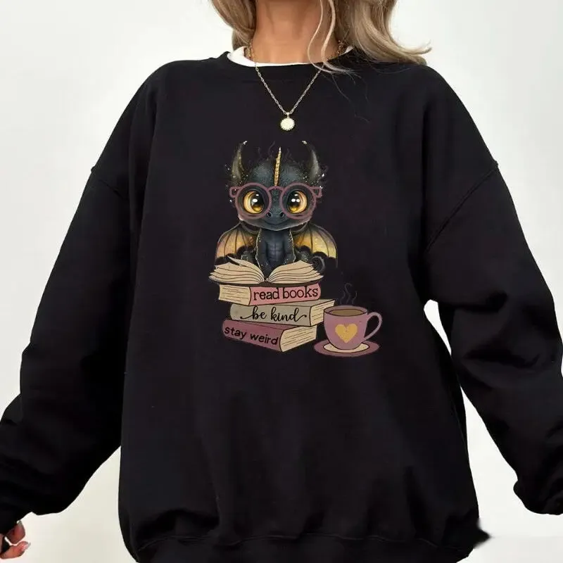 Fourth Wing Dragon Printed Sweatshirt Women Fantasy Book