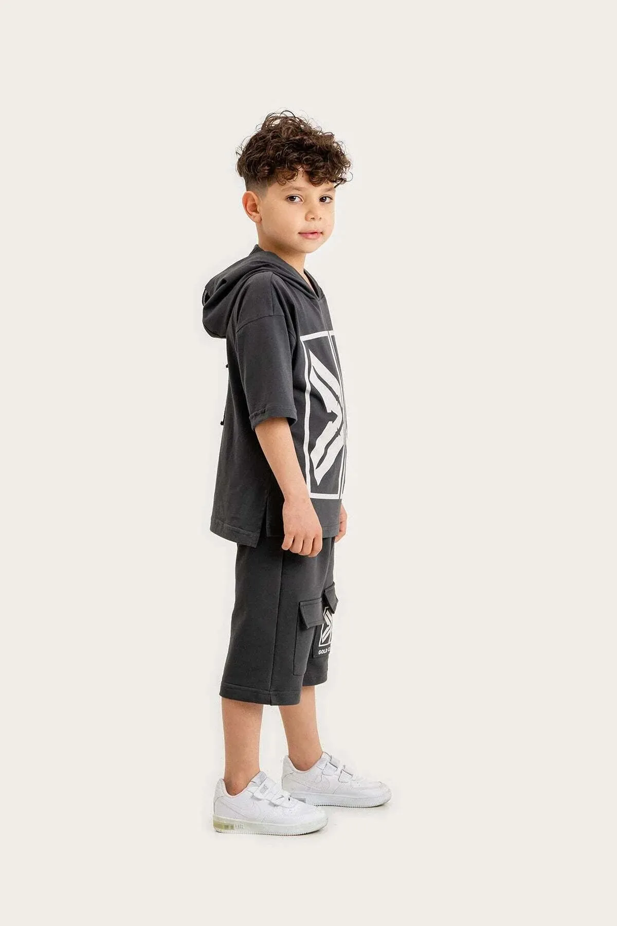 Gold Class Kidswear Boy's Sword and Shield Printed Hooded Sets