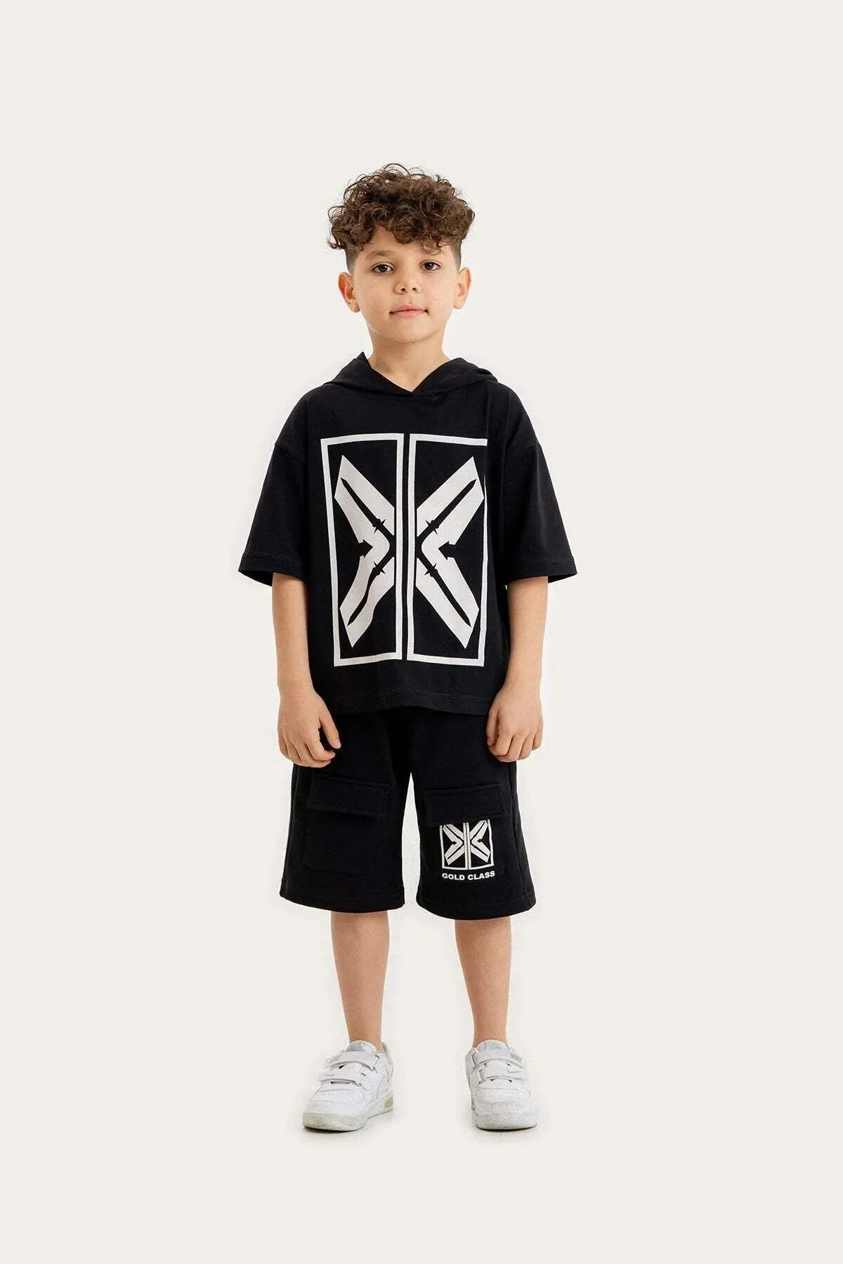 Gold Class Kidswear Boy's Sword and Shield Printed Hooded Sets