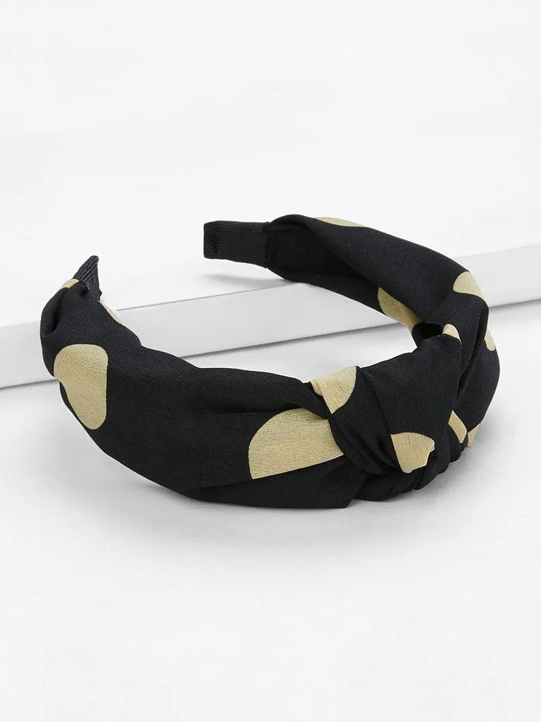 Heart Print Knot Design Headband