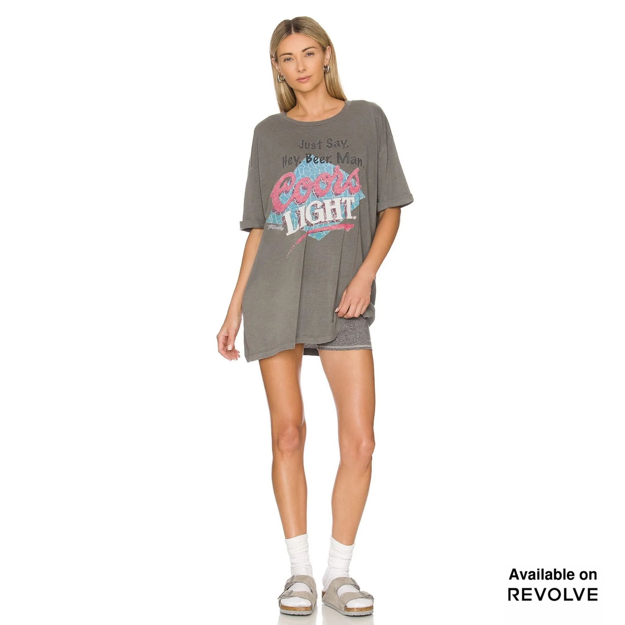 Hey Beer Man  - Oversized Tee - Gravity Grey