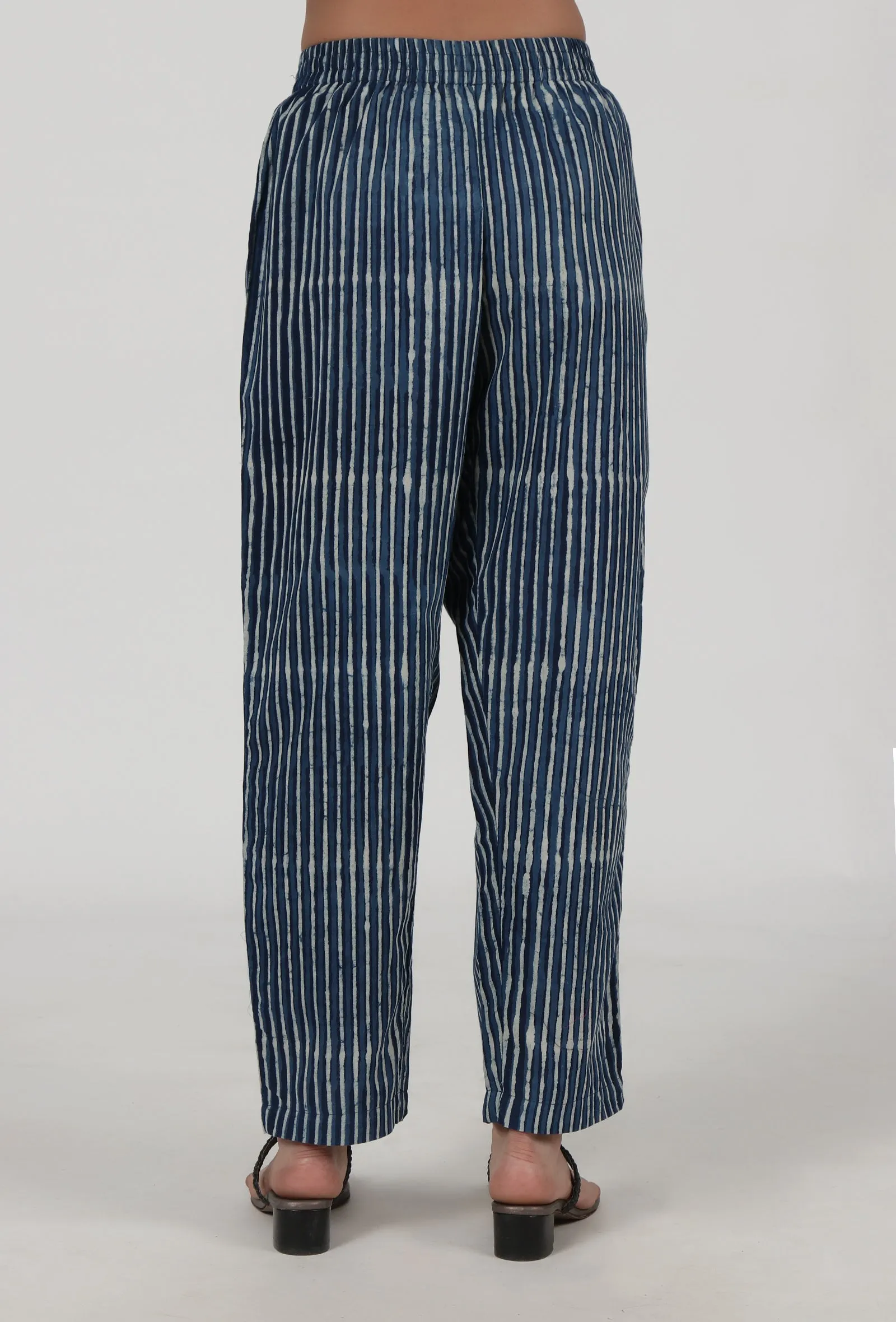 Indigo Printed Blue Cotton Pant