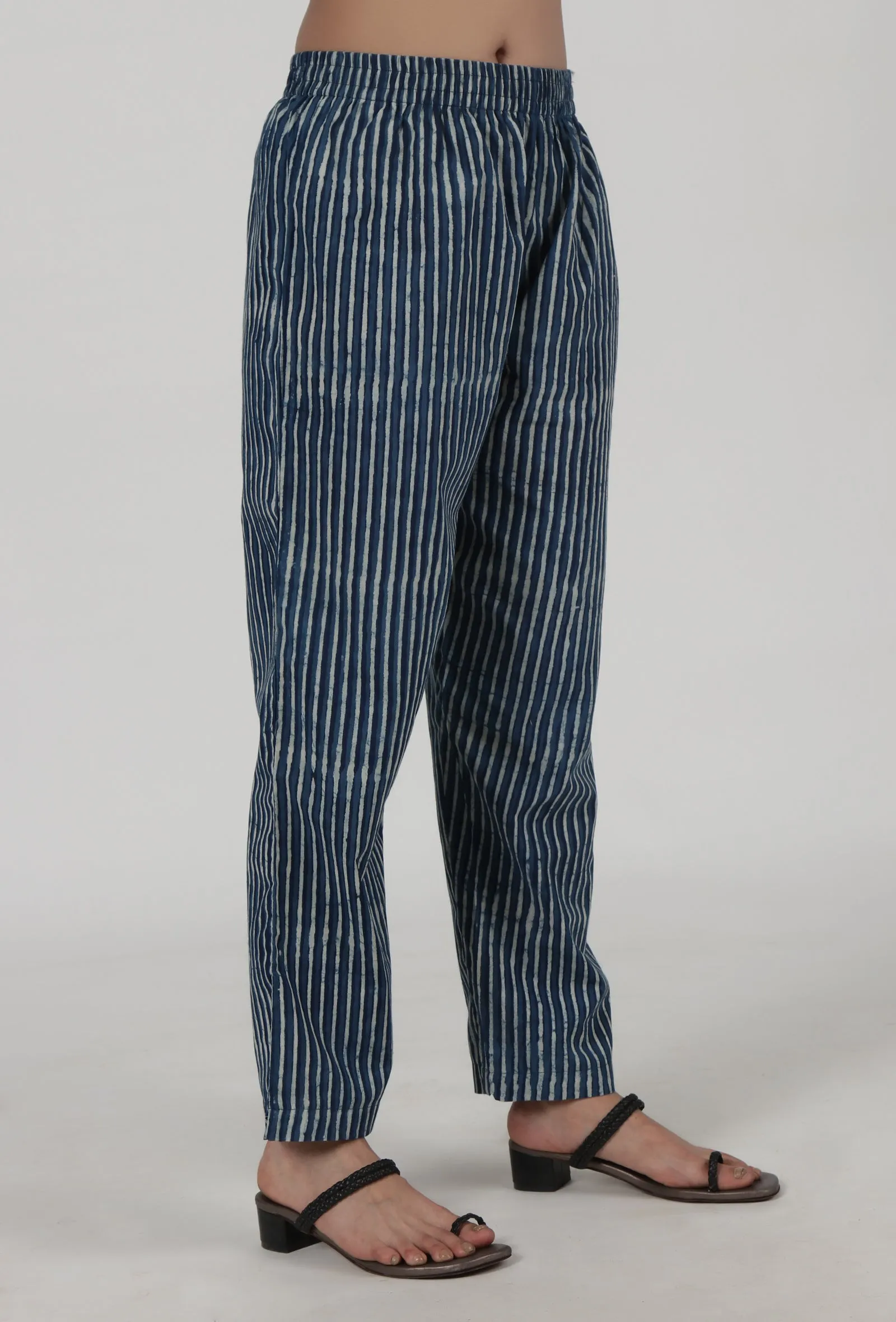 Indigo Printed Blue Cotton Pant