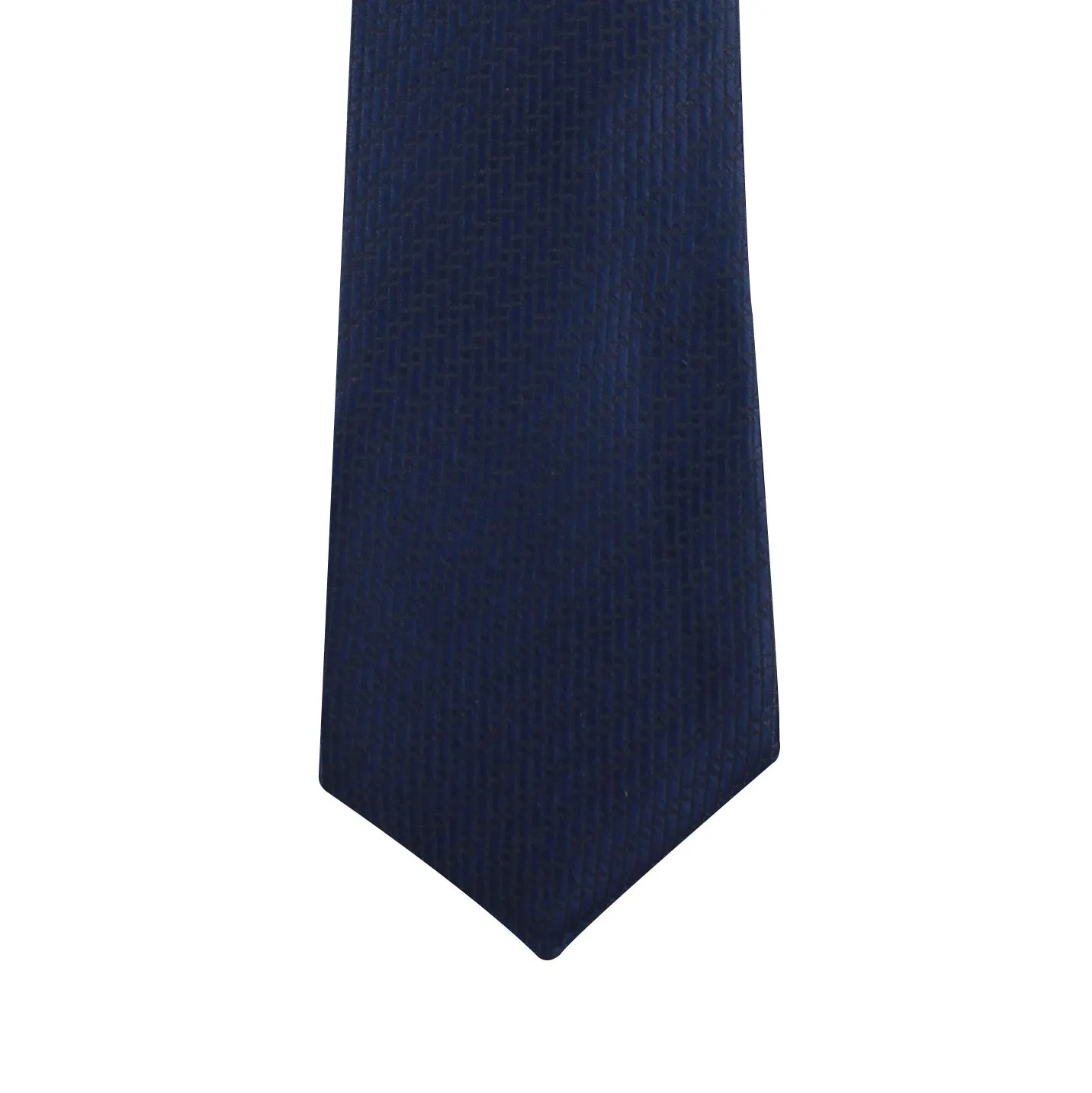 Kovove The Energise Self Pattern Navy Blue Necktie and Pocket Square Gift Box