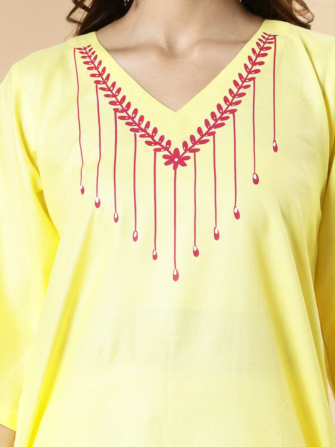 Lemon Rayon Kurti - Rays