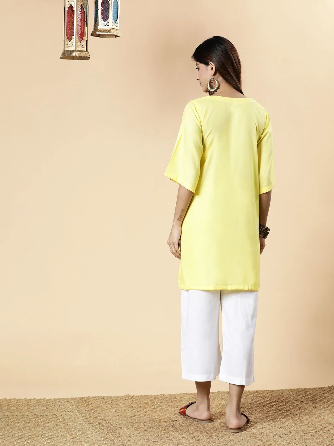 Lemon Rayon Kurti - Rays