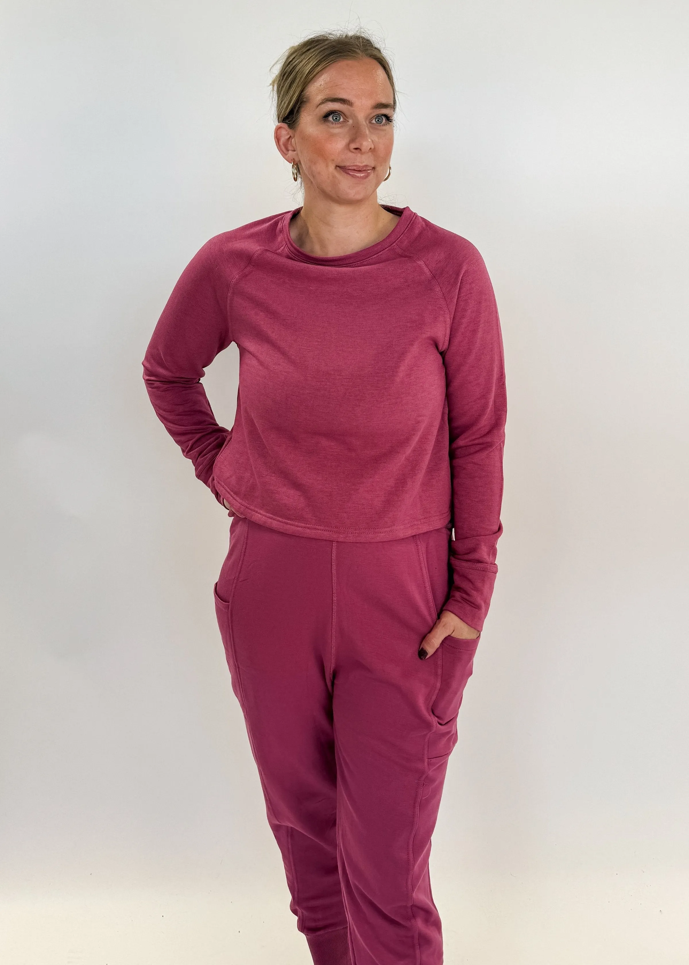 Lounge Set Raglan Top/Jogger Magenta