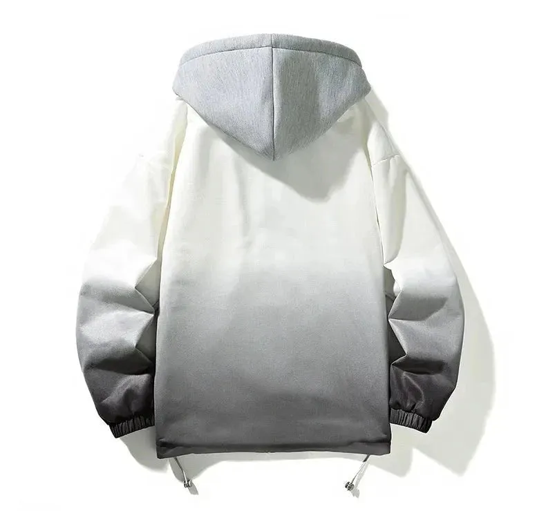 Men's Casual Loose-fitting Gradient Hoodie Jacket