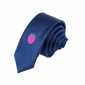 Men's Casual Small Strawberry Embroidery Necktie