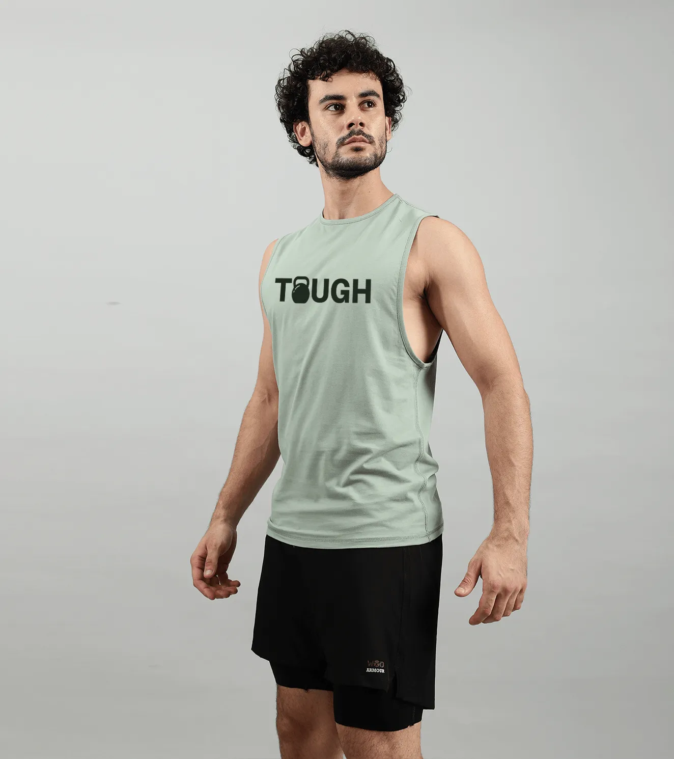 Men's Tough Muscle tank ( light moss green )