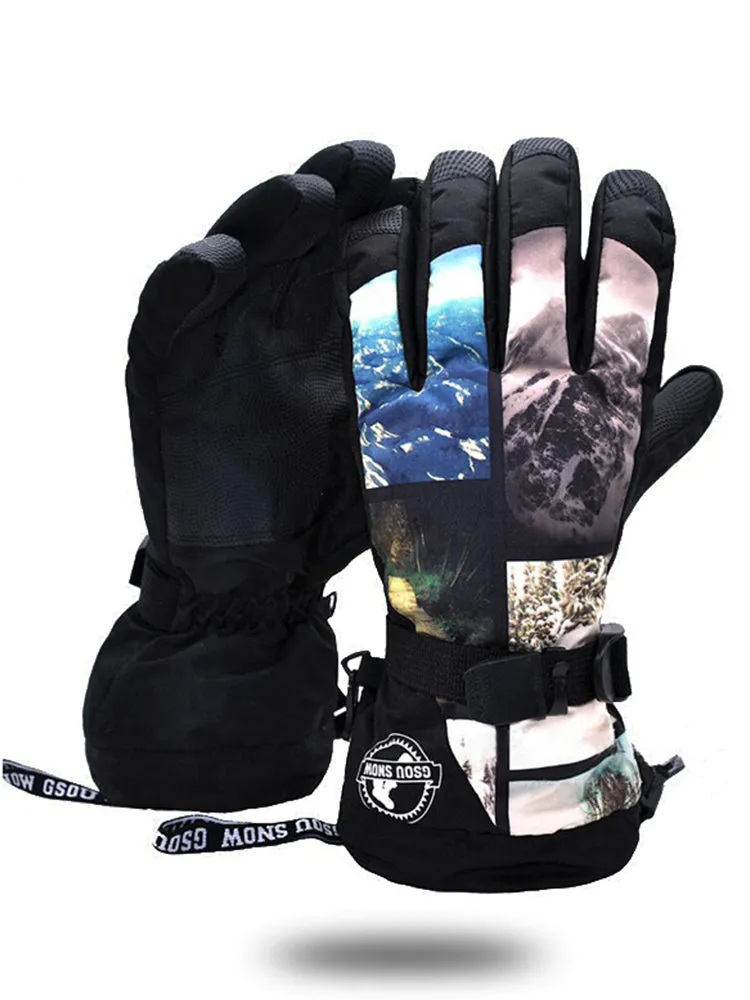 Men's Winter Snow Skiing Gloves Waterproof Warm Equipment Cycling Motorcycle Cold-Resistant Skating Thick Antifreeze Gloves