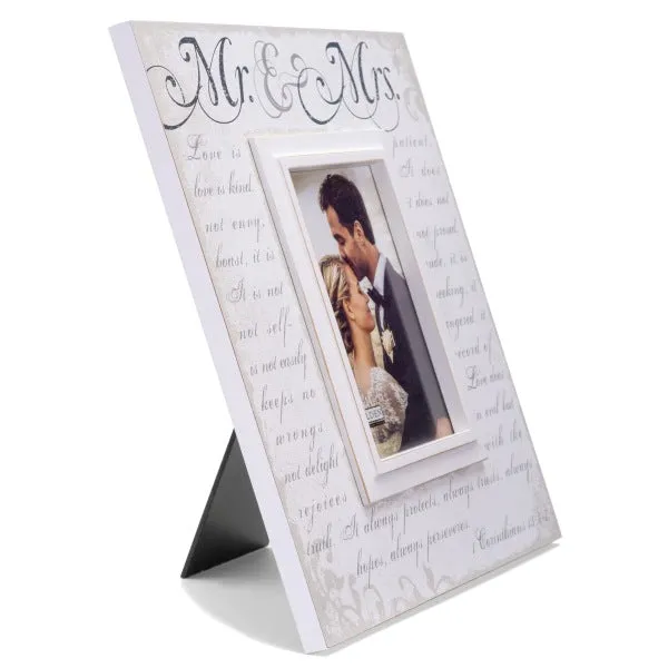 Mr. & Mrs. Corinthian Scripts 5x7 Wood Picture Frame