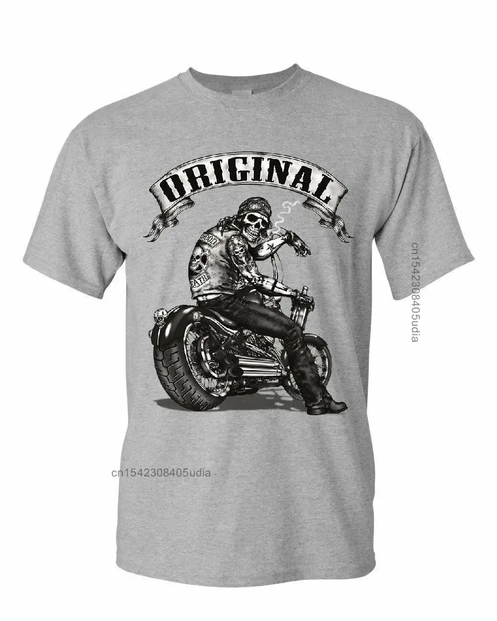 Original Biker Skull T-Shirts Ride or Die Route 66 Motorcycle Mc New T Shirt Men Summer Design T Shirt