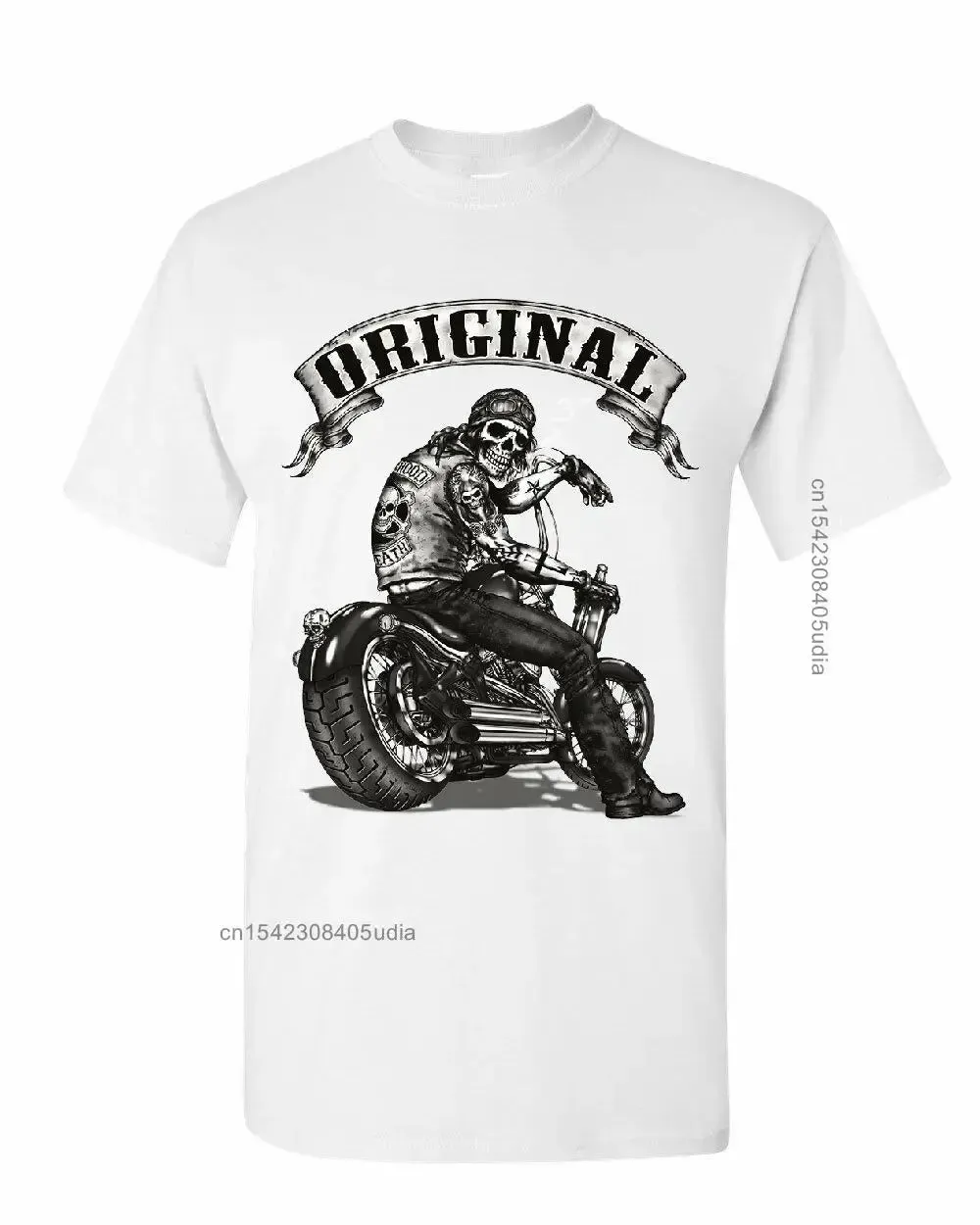 Original Biker Skull T-Shirts Ride or Die Route 66 Motorcycle Mc New T Shirt Men Summer Design T Shirt