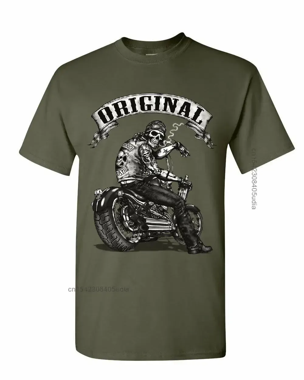 Original Biker Skull T-Shirts Ride or Die Route 66 Motorcycle Mc New T Shirt Men Summer Design T Shirt