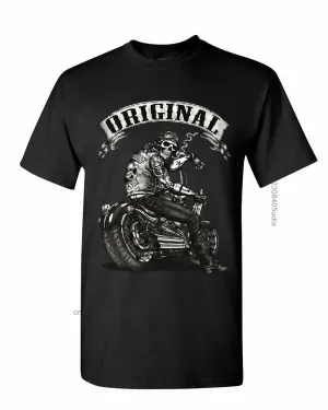 Original Biker Skull T-Shirts Ride or Die Route 66 Motorcycle Mc New T Shirt Men Summer Design T Shirt