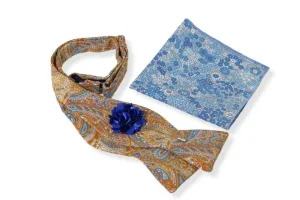 Pietro Paisley Bow Tie, Pocket Square and Lapel Pin Set