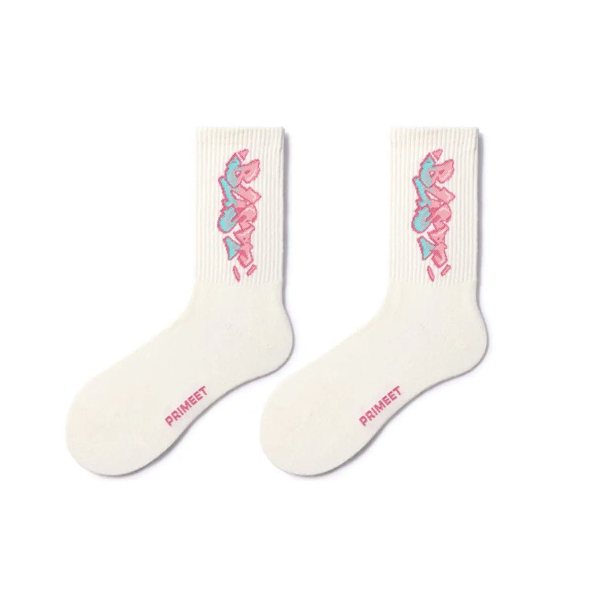 Pink Crush All-season Unisex 5pcs Crew Socks Set