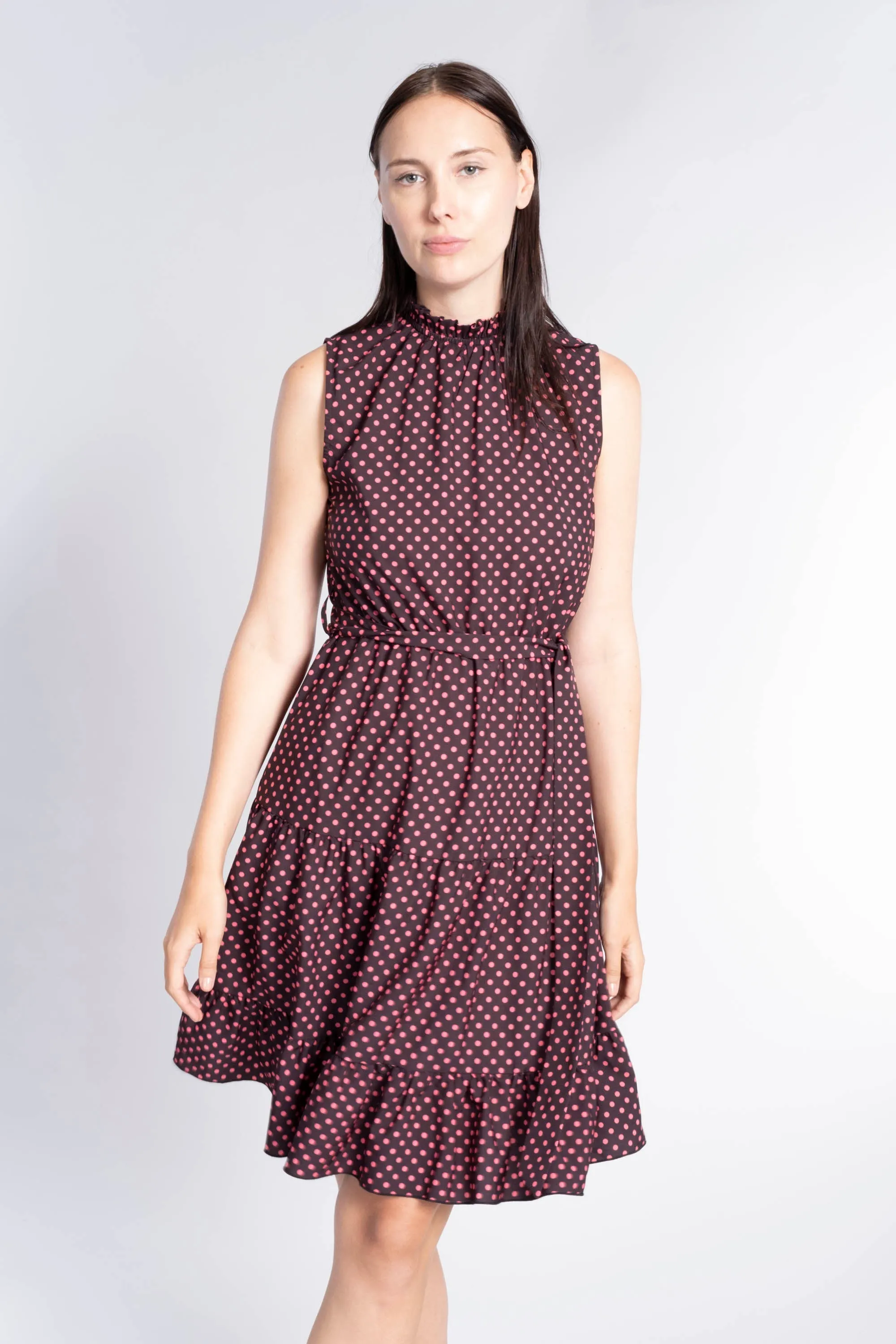 PINK DOT SLESS DRESS