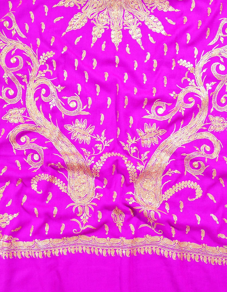 pink tilla embroidery pashmina shawl 8213