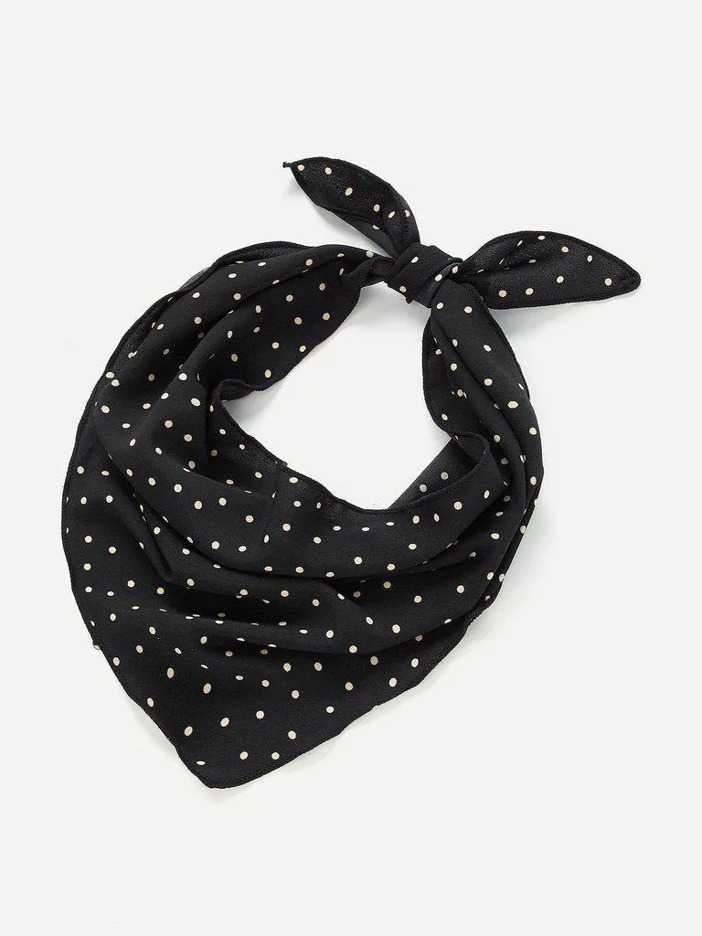 Polka Dot Print Twilly Scarf